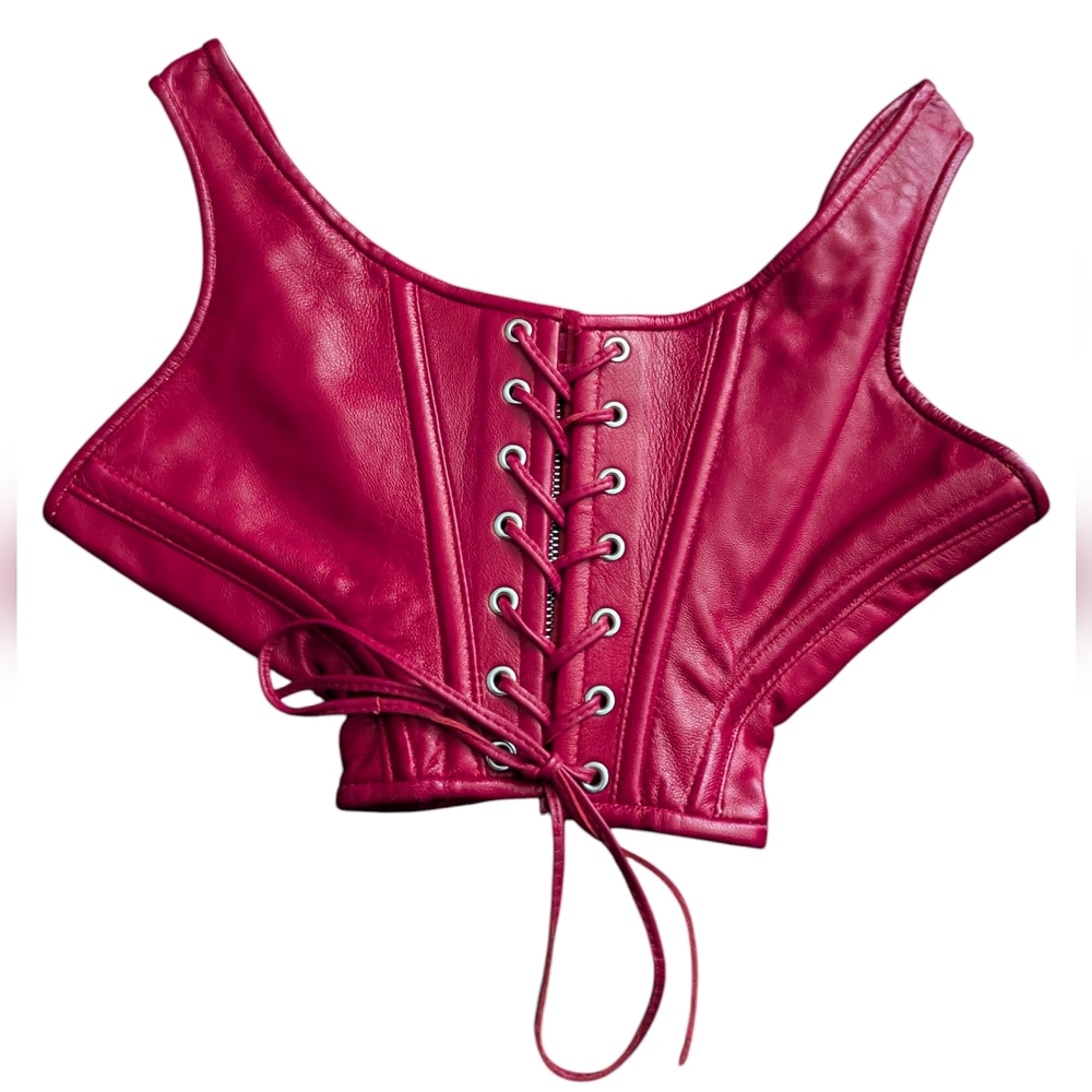 The North Bound Lace-Up Leather Corset Top